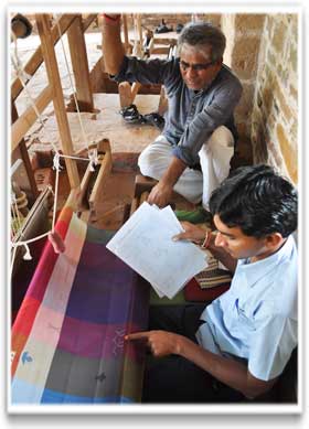 Suresh Maganbhai Dhaiyeda - at the loom
